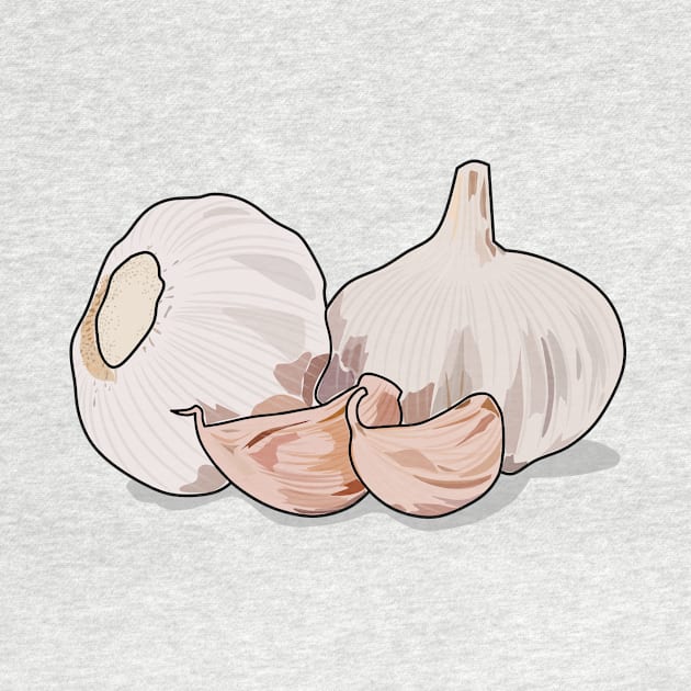 Garlic cartoon illustration by Miss Cartoon